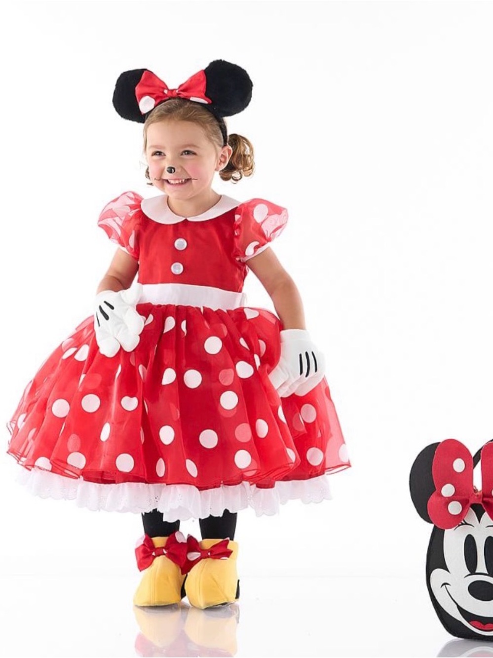 Kids Red Polka Dot Minnie Mouse Costume Dress with shoe covers- Pottery Barn Kid